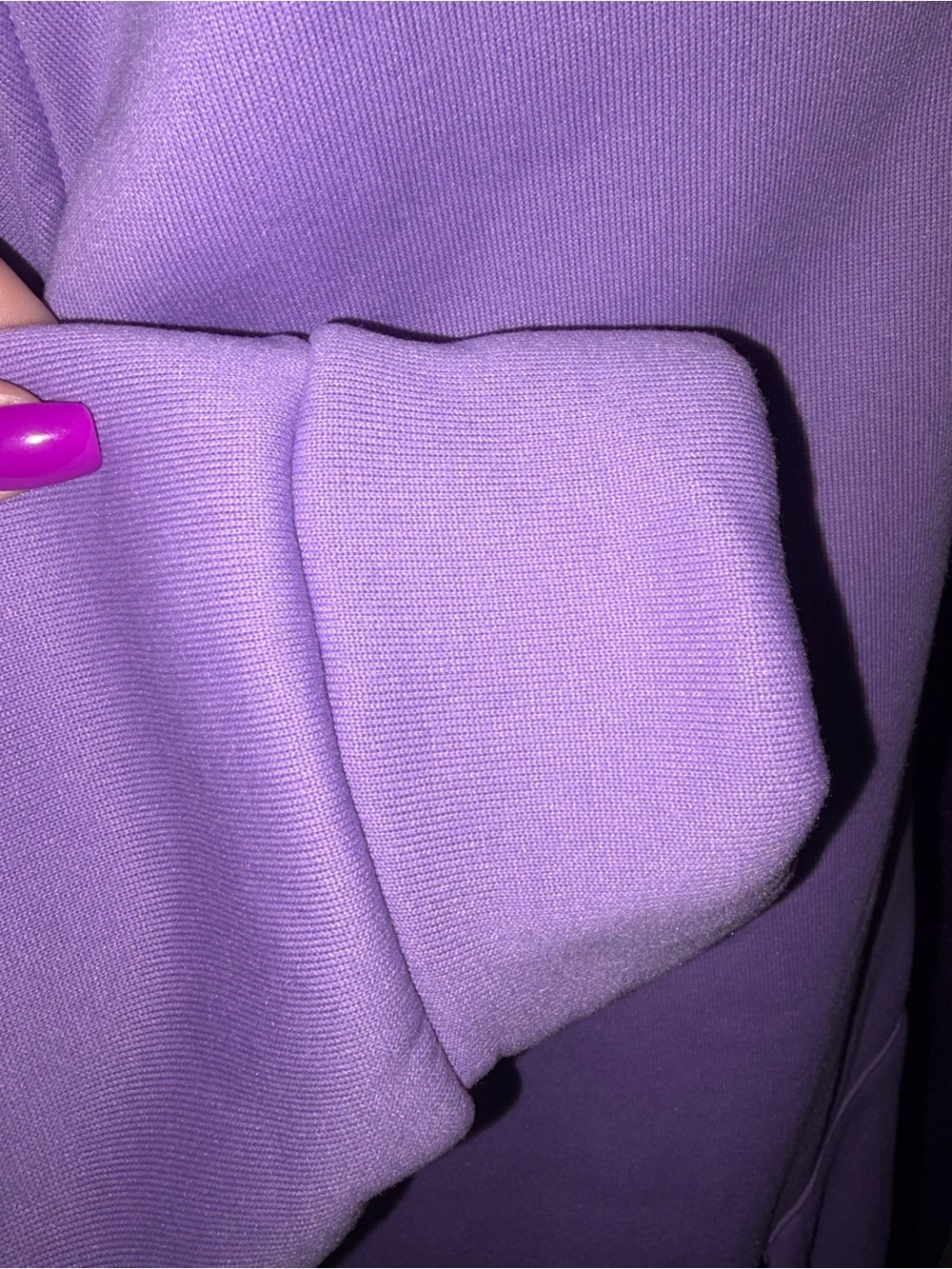 🆕💜Lavender Zip-Up Fleece Jacket Mens XL Soft Cozy Full Zip Stand Collar Pock - Picture 6 of 8